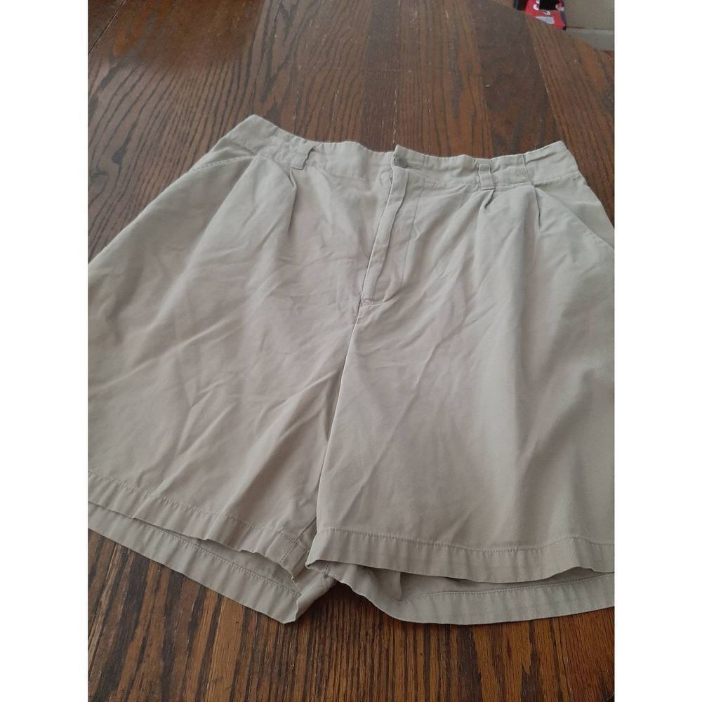 Size 12 Banana Republic Khaki Tan Pleated Front Cotton High Rise Bermuda Shorts